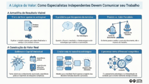 Quando você explica seu trabalho pelo entregável, o valor desaparece